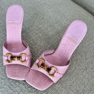 Jeffrey Campbell pink mules